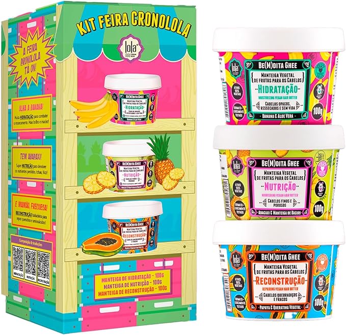 Kit Cronograma Capilar Be(m) dita Ghee 3 Produtos, Lola Cosmetics