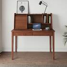 Escrivaninha 110cm Porta Persiana Estante Madeira Castanho Alisa