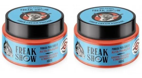 2 Pomada Cabelo Fiber Cream Alta Fixação Freak Don Alcides