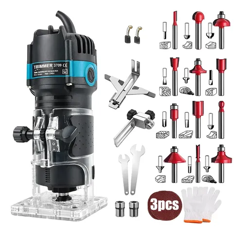 Kit Tupia Manual Laminadora 30000r/m,800w + 15peças Cortador