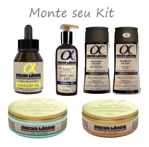 Macholandia - Monte Seu Kit - Pomada, Balm, Óleo E Shampoo