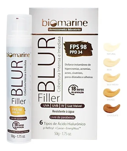 Blur Fps98 Filler Biomarine Cosmobeauty 50g 18h Proteção