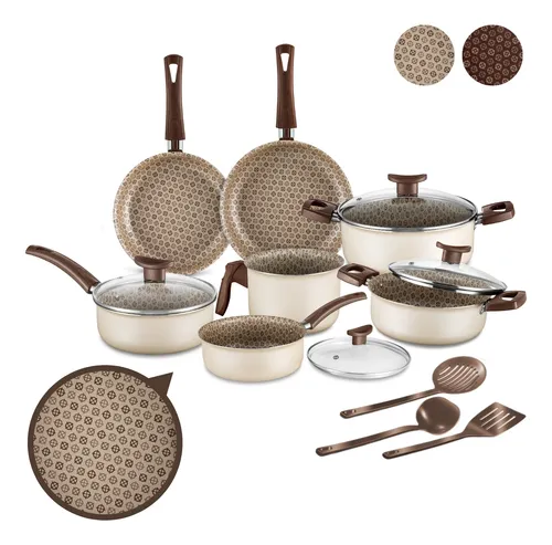 Jogo De Panelas Antiaderente 10 Peças Teflon bianco