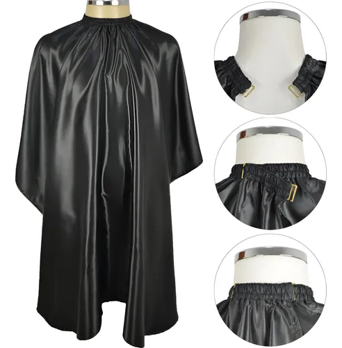 Capa De Corte Cabelo Pentale Com Presilha Cetim Preto