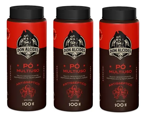 Kit - 3 Talco Narcos Antisséptico Pó Multiuso - Don Alcides