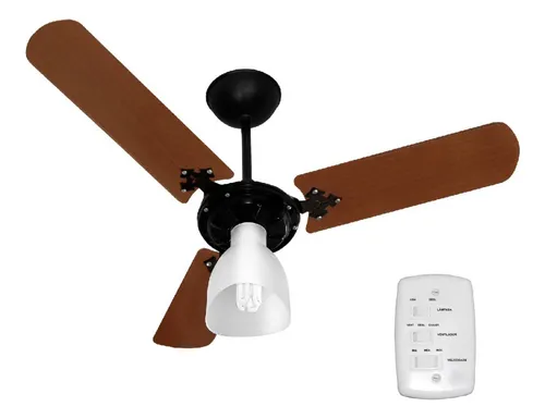 Ventilador De Teto Ventilow Luna 3 Pás Cor Mogno 127v Cor Da Estrutura Preto 130w De Potência Moderno E Silêncioso 96 Cm 50hz/ 60 Hz Mdf