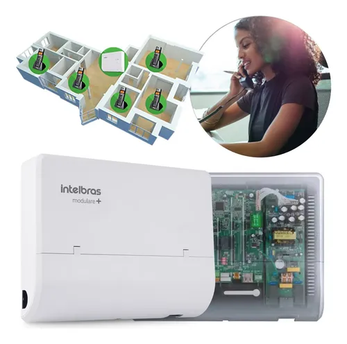 Central Micro Pabx Intelbras Modulare + 2 Linhas 4 Ramais