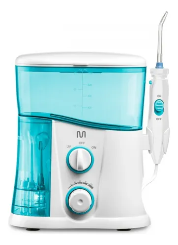 Irrigador Oral Profissional Clearpik 1L Bivolt Portátil Limpeza Cor Branco e Azul
