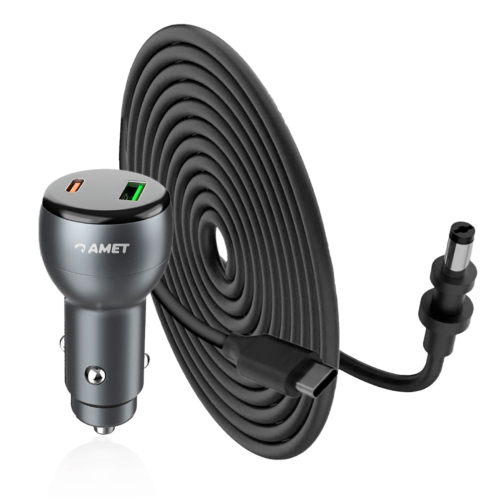 Carregador Amet Veicular para Starlink Fastcar 65W Com Cabo - Preto - 12 Volts