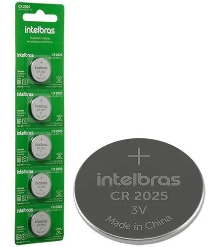 Bateria Lítio Cr2025 3v Intelbras Cartela Com 5 Unidades