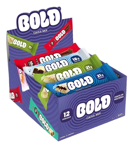 Barra De Proteína Bold Snacks Caixa Mix - Caixa Com 12 Unida Sabor Mista