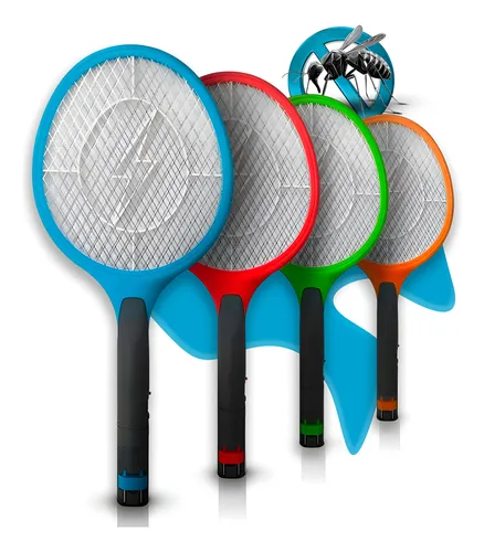 Kit 3 Raquete Elétrica Mata Mosquito Mosca Pernilongo Dengue Insetos Bateria Recarregavel Bivolt - Crowley