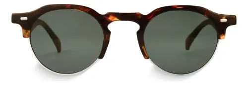 Óculos De Sol Redondo Nilo Tortoise Notte Uv400 Unissex Tartaruga Preto