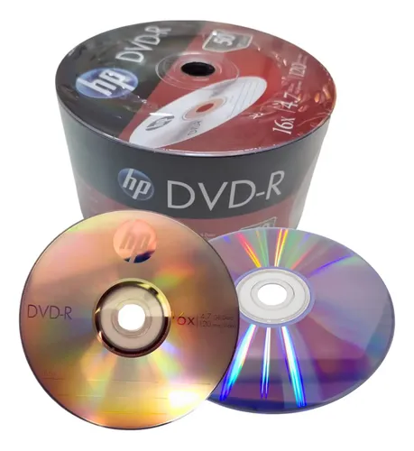 50 Mídia Virgem Dvd-r Hp Logo Dvdr Filme 4.7gb 120min
