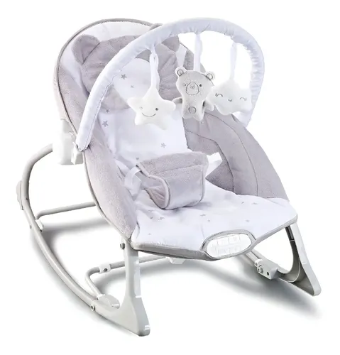 Cadeira De Descanso Musical Urso Polar Até 18kgs Cor Cinza E Branco Maxi Baby Cinza/branco