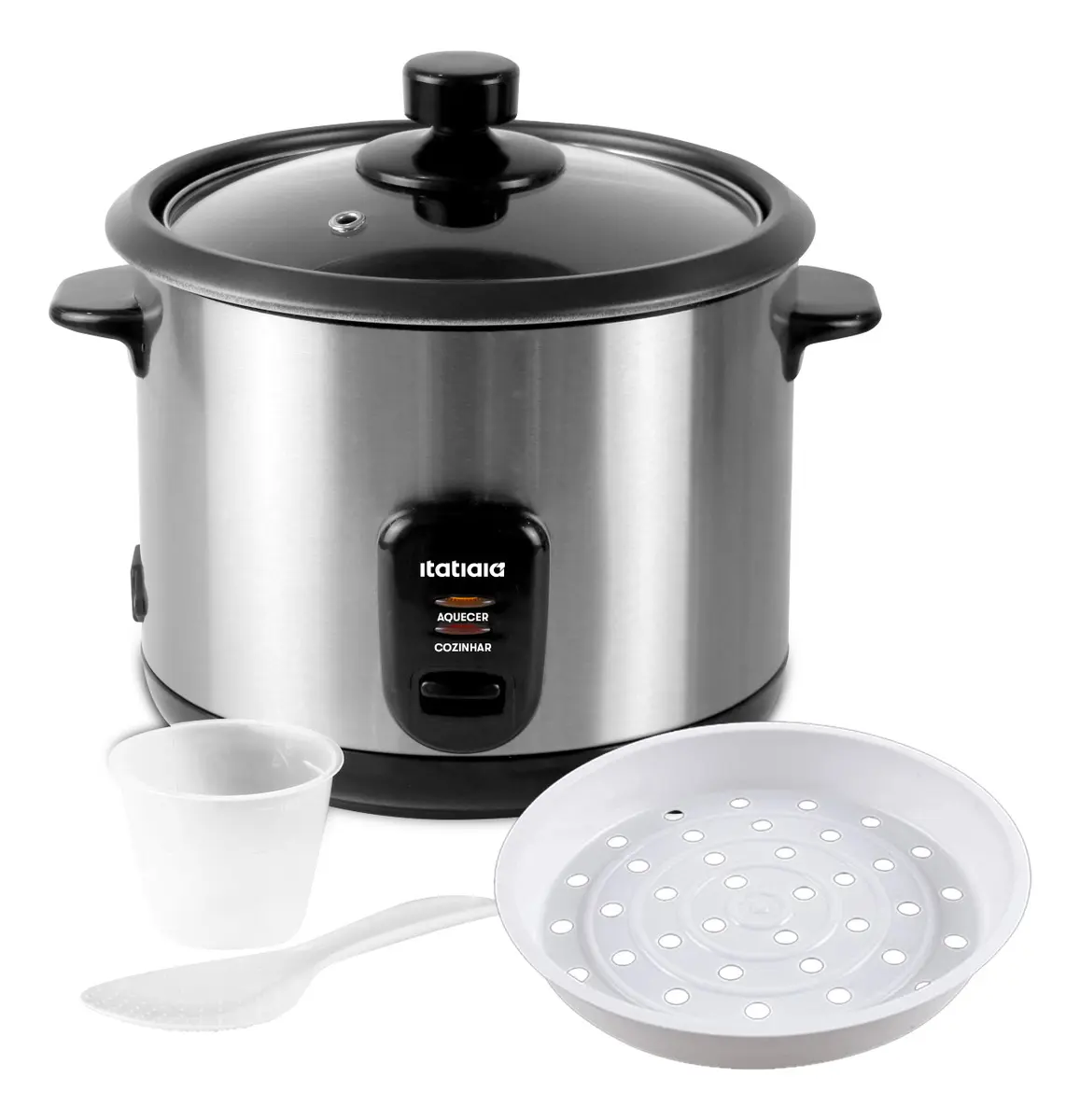 Panela De Arroz Elétrica 10 Xícaras 1.8 Litros Prateado 127v