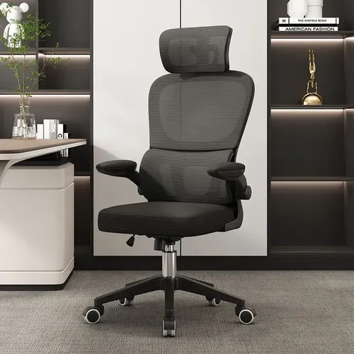 Cadeira Escritório Ergonômica Giratória Com Apoio Lombar Da Python Fly Preto Malha