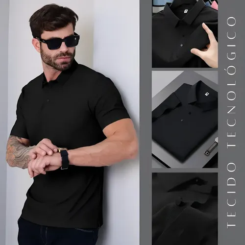 Camisa Polo Masculina Tecido Tech Confortavel Casual