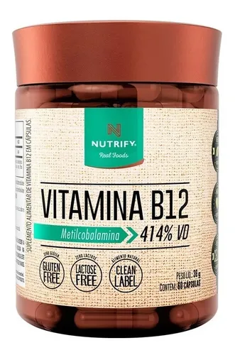 Vitamina B12 Metilcobalamina 414% 60caps Nutrify Cápsulas
