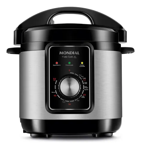 Panela De Pressão Elétrica 3l Mondial 700w - Pe-47-3l-i Preto 127v 60hz