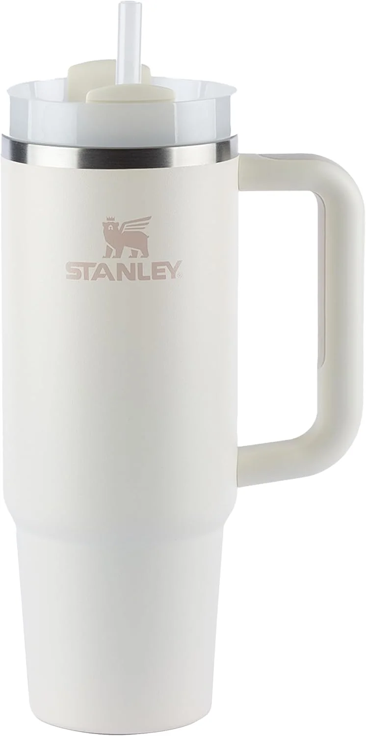 Stanley - Quencher H2.0 FlowState 1,18L - Copo de aço inoxidável com isolamento a vácuo, tampa e canudo, para água, chá gelado, café, smoothies e muito mais, Cream