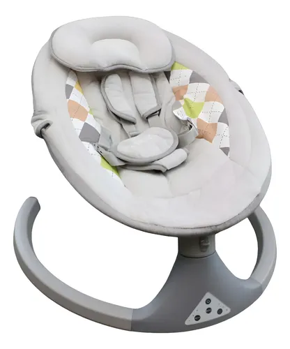 Cadeira Balanço Automática Happyful Para Bebê Clingo Cinza Liso