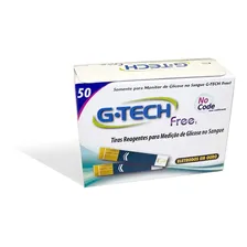 Tiras Fitas De Glicemia G-tech Free Com 50 Unidades Branco