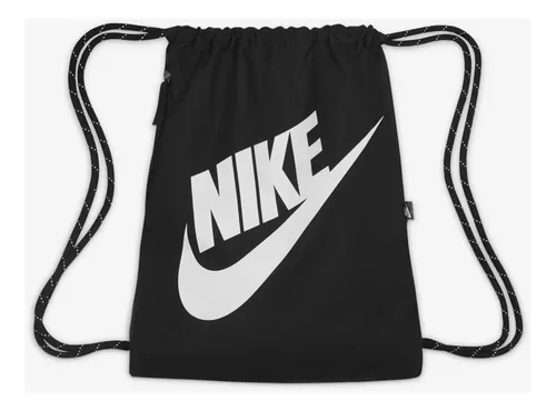Sacola Nike Heritage Drawstring Unissex Preto Liso
