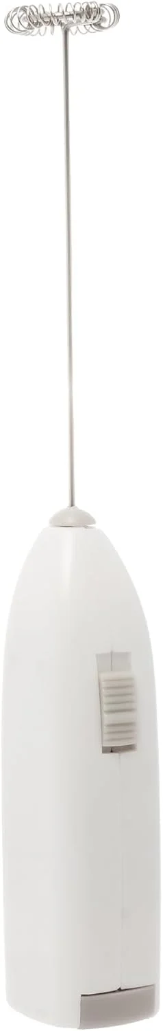 LYOR - Mini Mixer Misturador Elétrico para Bebidas - Inox e Plástico Branco - Eficiente e Compacto para Batidas e Misturas Rápidas