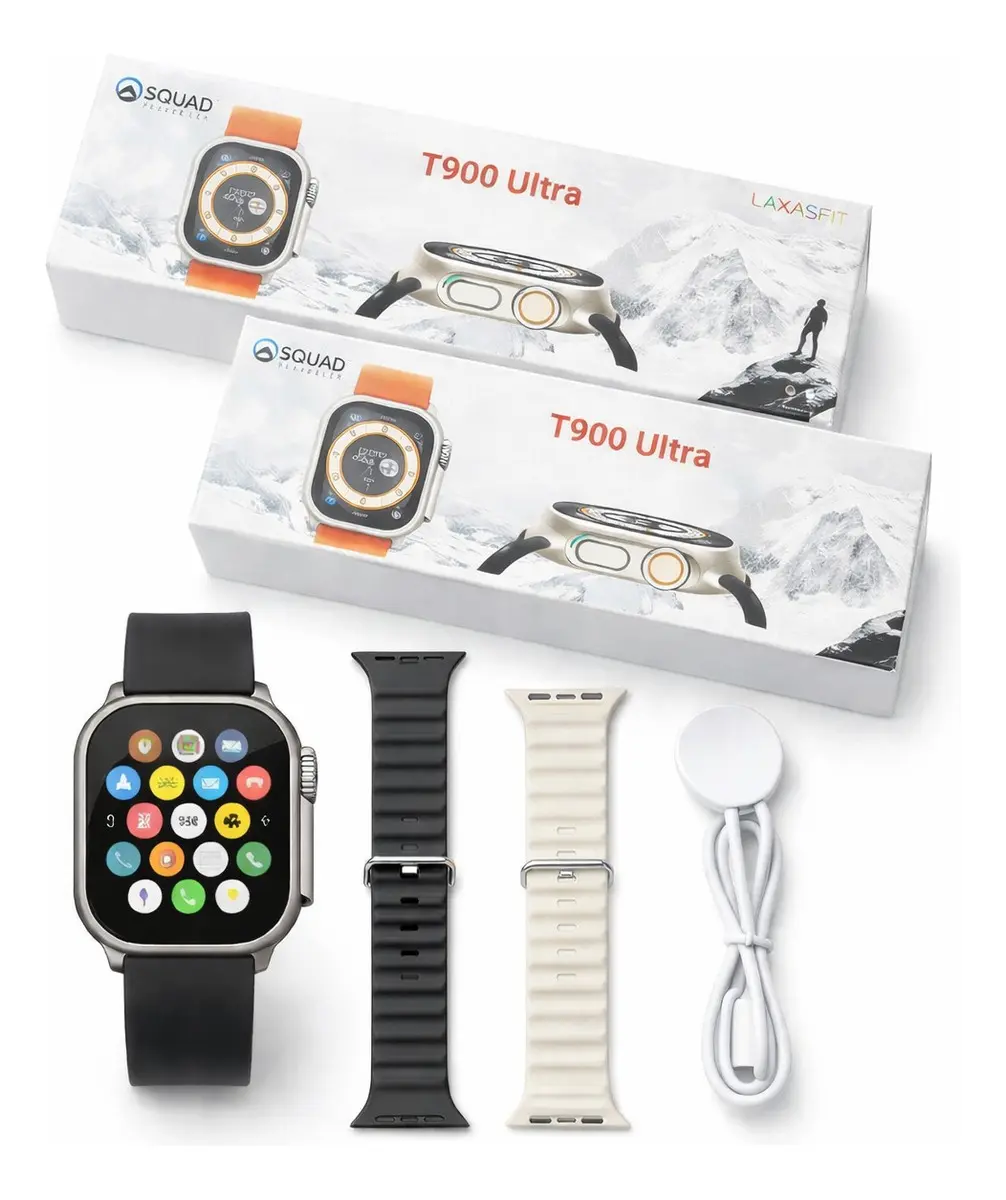Smartwatch T900 Ultra 49mm Bluetooth Chamadas Notificações Saúde Preto Oceano