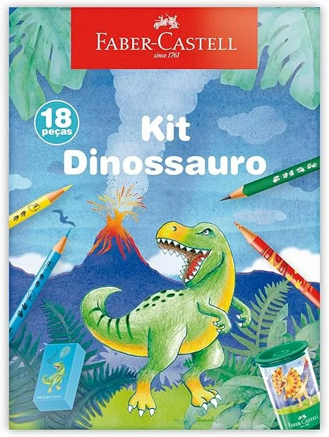 Kit Dinossauro, 370517, Faber-Castell, 18 peças, *Edição Limitada*