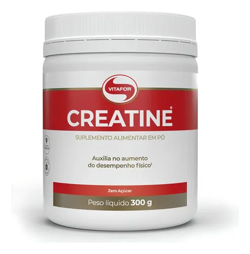Creatina Monohidratada Em Pó 300g Vitafor Sem Sabor Vegana Glúten Free