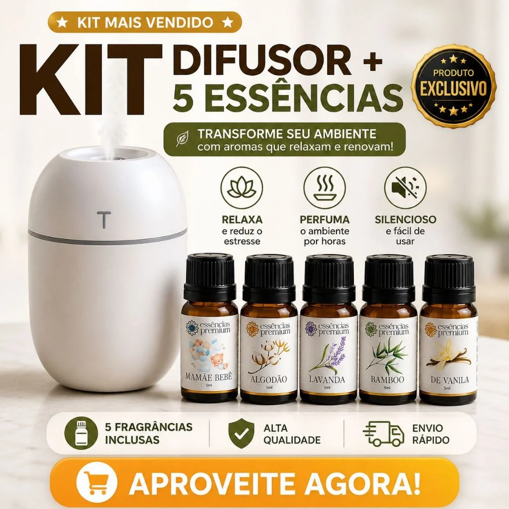 Kit Mini Umidificador Difusor Aromatizador Ambiente  Egg com Essências | 1 Umidificador + 5 Essências
