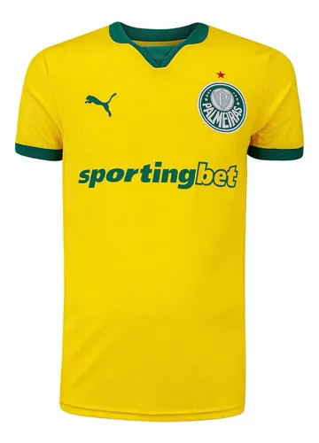 Camisa Palmeiras Nova Away Oficial 26/27 Torcedor Masculina Amarela Gg