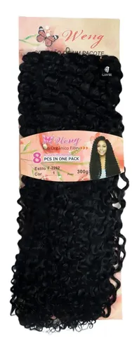 Cabelo Orgânico Cacheado Afro Weng Para Crochet Braids 300g Preto 1 Preto Cor 1