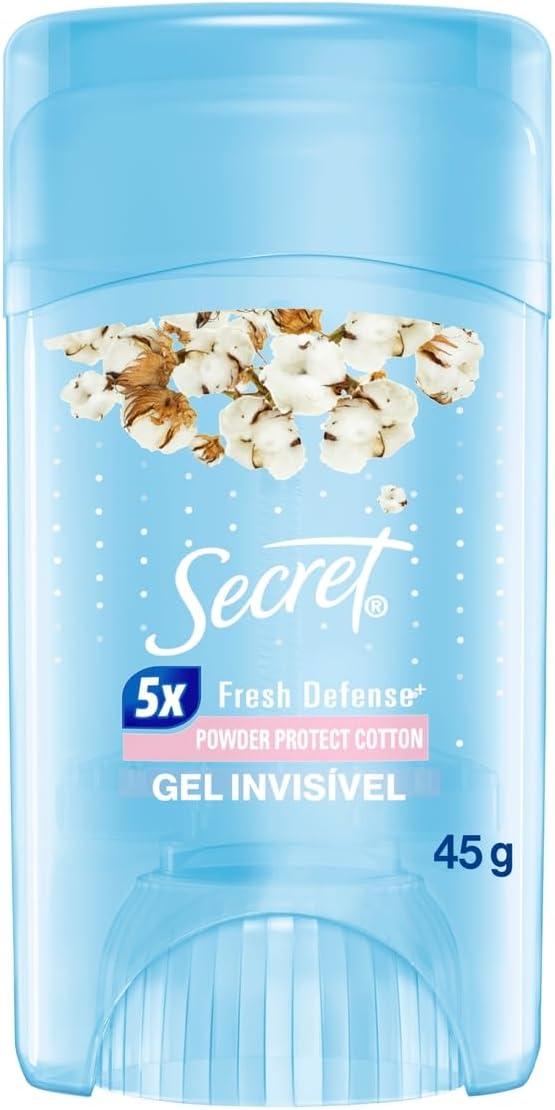 Secret Desodorante Antitranspirante em Gel Invisible Powder Protect Cotton 45 g