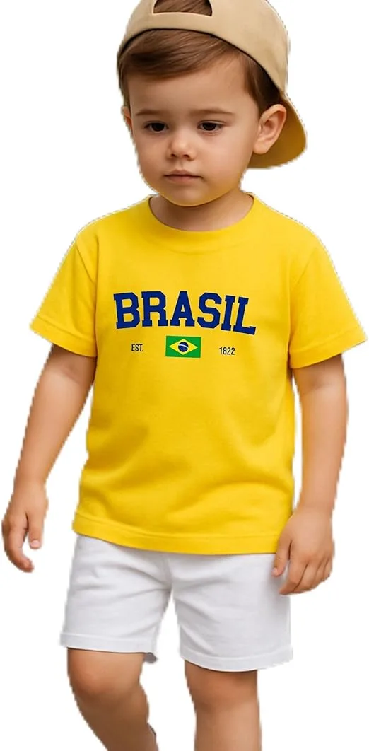 Camiseta Infantil Juvenil Unissex Em Algodão Brasil