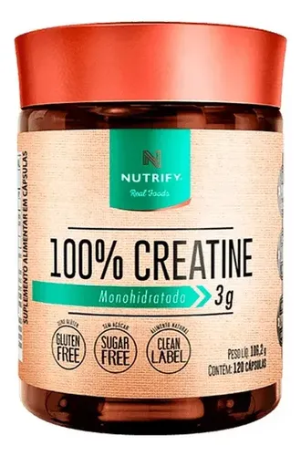 Creatina 100% Monohidratada 120 Cápsulas Nutrify Neutro