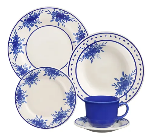 Aparelho De Jantar 30 Peças July Biona Donna 24 Estampado Floral