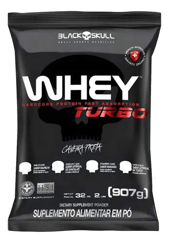 Suplemento En Pó Black Skull Caveira Preta- Proteínas De Whey Sabor Morango X 907g