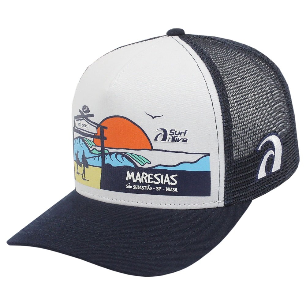 Boné Surf Alive Maresias Trucker Azul