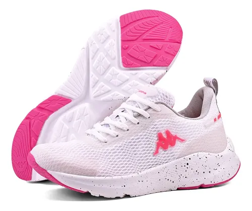 Tênis Kappa Sparta Unissex Original Confortável  Caminhada Branco-rosa 35 Br