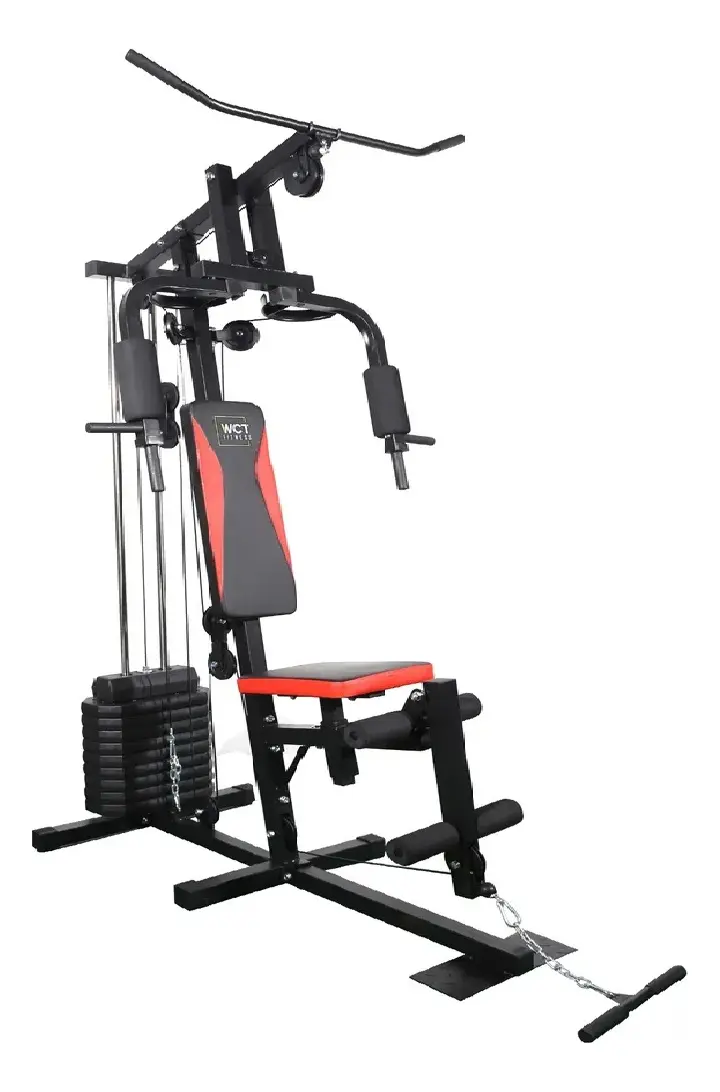 Estação De Musculação De 45kg Wct Fitness Cor Da Estrutura Preto Cor Do Estofamento Preto E Vermelho