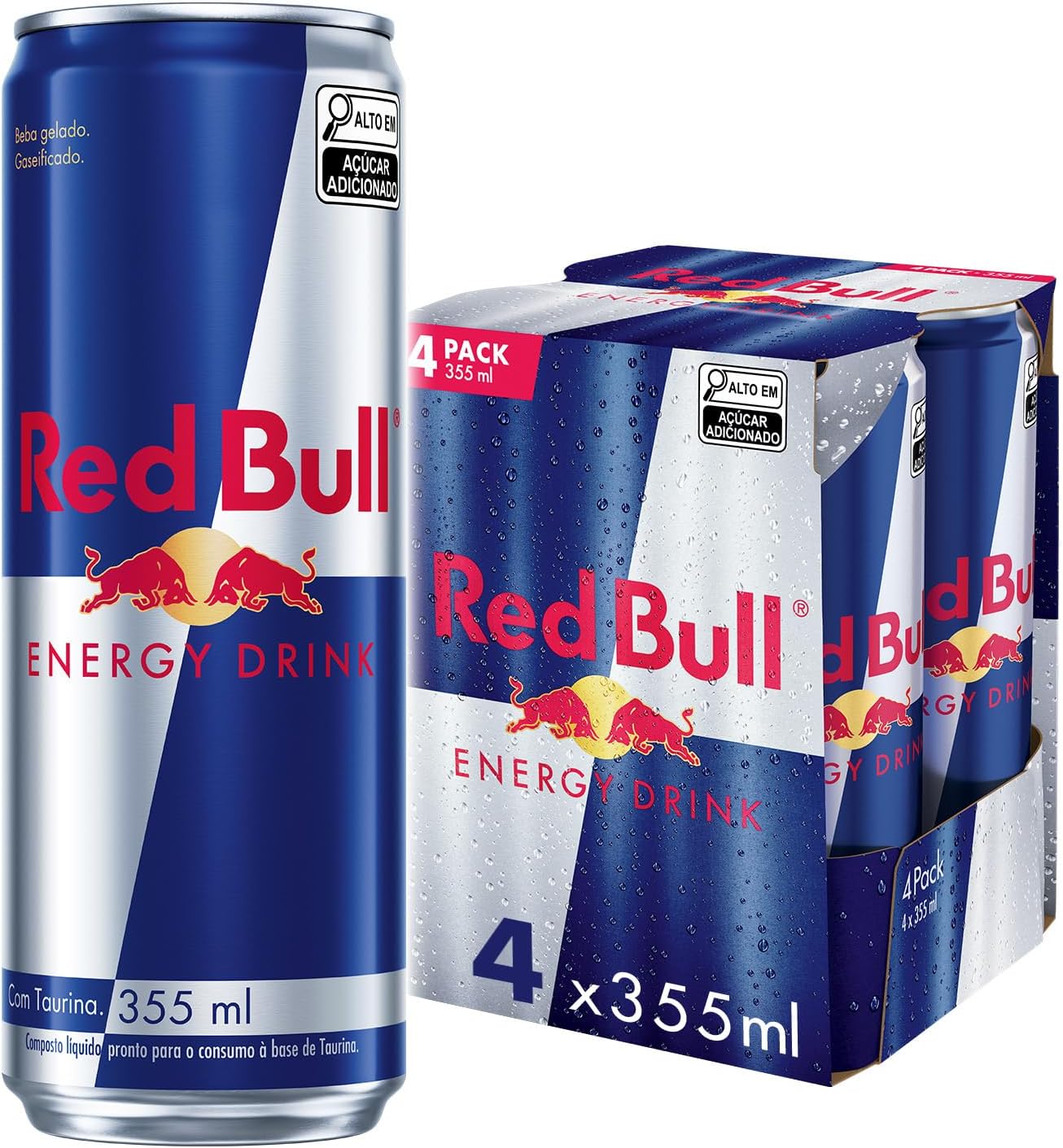 Red Bull Energético, Energy Drink, 355ml, 4 latas