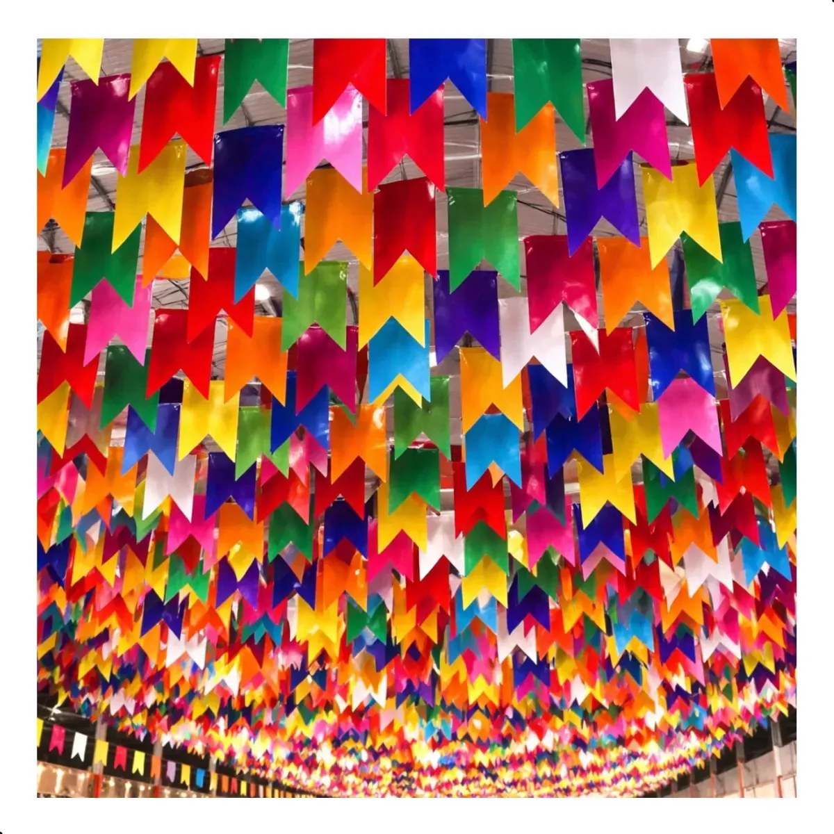 200 Metros Bandeirinhas Festa Junina Arraiá São João Bandeirolas Coloridas Para Decoração Interna Enfeite De Festa Junina E Arraiá Completo Colorido Liso
