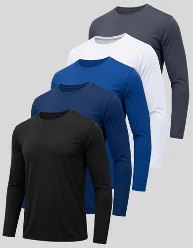 Kit 5 Camiseta Masculina Dry Fit Manga Longa Proteção Uv 1 De Cada Cor M
