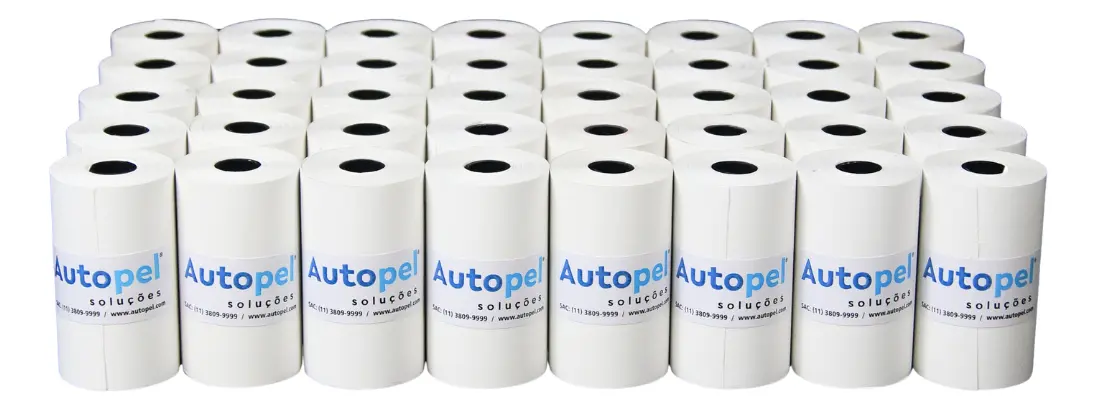 50 Bobinas Térmicas Brancas 57x16mm - Autopel Maquininhas De Cartão Branco