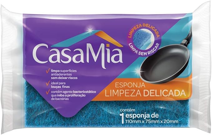 Esponja Limpeza Delicada, 117001AZ, CasaMia, 1 unidade