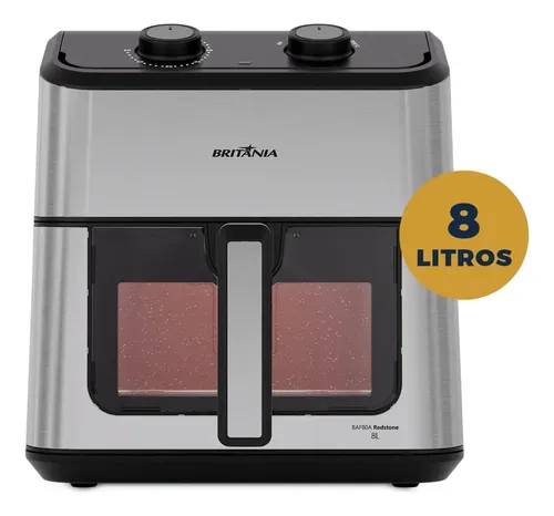 Air Fryer Britânia 8l Redstone Visor Glass Baf80a Preto 127v
