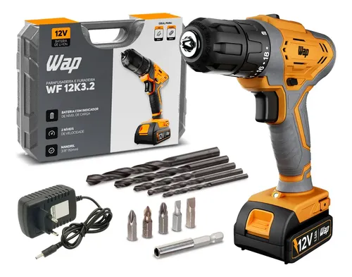 Parafusadeira E Furadeira De Impacto Wf 12k3.2 Wap Amarelo 127/220v 60hz